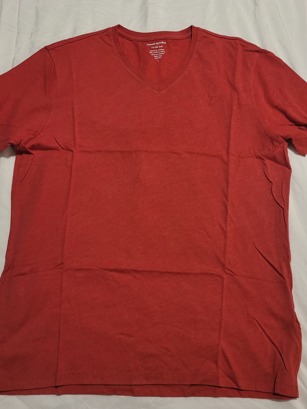Banana Republic Men’s V-Neck T-Shirt - Coral Red